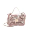 Bolso Nuevo Estilo Coreano para Mujer Estampado de Margarita Hombro Gelatina Madre e Hijo Transparente Cuadrado Pequeño Bolso Cruzado Verano y Otoño 2023
