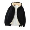 Abrigo de lana de cordero para otoño e invierno, sudadera gruesa para hombre con forro polar, top liso, cárdigan con capucha para adolescente, hombre