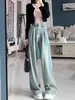Jeans de Tiro Alto de Pierna Ancha para Mujer, Rectos Adelgazantes, Holgados con Caída, Pantalones Largos hasta el Suelo para Figura Pera Alta y Relajada