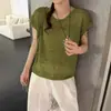 Estilo Old Money Chic Vintage Suéter de Punto Hueco Cuello Redondo 2026 Verano Nuevo Delgado Moda Coreana Camiseta Top