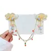 Presilha de Cabelo Infantil com Franjas, Corrente para Testa, Corrente para Sobrancelha, Acessório de Cabelo Super Fada Flor de Pérola para Meninas, Enfeite de Cabelo para Bebê, Adorno de Cabeça para Menininha