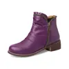 Otoño e Invierno Nuevas Botas de Mujer Talla Grande Botines Chelsea Tacón Grueso Casual Punta Redonda Comercio Exterior Botas de Mujer Tacón Bajo Cierre Lateral Botines