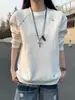 Nova Camiseta Masculina de Gola Redonda e Manga Longa Outono 2025 Simples Elástica Cor Sólida Bordada Camada Base Moletom Corte Slim Estilosa