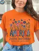 Transfronterizo [Talla europea] Nuevo modelo 2026 Aniversario 250 del Día de la Independencia de América Camiseta floral de manga corta para mujer