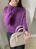 Suéter de punto de alta gama 100% lana listo para usar para mujer, cuello medio alto, hombro raglán, base de punto, suéter simple nuevo para mujer
