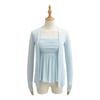 Temperamento Estilo Lujuria Pura Sexy Traje Top de Tubo 2025 Verano Nuevo Boca Plana con Almohadilla para el Busto Tirantes + Cárdigan