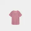 Verano Femenino Casual Simple Versátil Cómodo Absorbente de Sudor Cáñamo Puro Manga Corta Camiseta Top de Punto 2024247