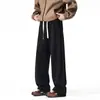 Pantalones de Chándal Rectos con Forro de Forro Polar para Hombre, Nuevos Pantalones Largos Casuales Gruesos de Borrego para Invierno, Pantalones Anchos Versátiles Sueltos