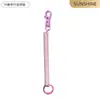Fabricante Venta al por Mayor Cuerda de Resorte de Plástico Práctico Pequeño Colgante Lanyard Tarjetero Llavero Cuerda Elástica Anti-Pérdida Pu Color Caramelo