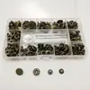 Conjunto de Botões de Pressão de Aço Inoxidável com 50 Peças de 15mm na Cor Bronze Antigo com Ferramentas, Botões Escondidos para Roupas de Algodão, Botões de Metal para Comércio Exterior