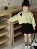 Princesa Yuyu Niñas Primavera Nuevo Estilo Coreano Corazón Amoroso Hombro Caído Sudadera para Bebés Niñas Hombro Top Corto