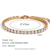 Moda Europea y Americana Simple de Nicho Elegante Joyería para Manos Acero Inoxidable Chapado en Oro de 18K Personalizado Micro-Pavimentado Zirconio Cadena Pulsera para Mujeres