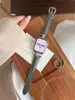 Correa de Reloj de Cuero Genuino con Patrón de Cocodrilo de Doble Tubo Adecuada para Apple Watch iWatch 12ª Generación 11/10
