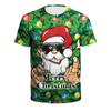 Camiseta masculina feia de Natal direto da fábrica, gola careca, padrão falso de duas peças, camiseta de feriado, uma geração de cabelo