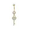 Anillo para Ombligo de Circonita Dorada de Comercio Exterior Transfronterizo Stud para Ombligo de Mariposa Stud para Ombligo de Cruz Anillo para Ombligo de Acero Inoxidable 316L