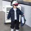 Ropa para Niños Niños Chaqueta de Primavera y Otoño Estilo Coreano Niño Pequeño Chaqueta de Mezclilla Moderna Bebé Top Elegante Comercio Exterior