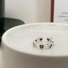 Anillo Simple de Bambú Estilo Coreano Nuevo para Mujer, Anillo Ajustable de Corazón Colorido de Circonita Moda Retro, Anillo de Dedo Índice de Moda