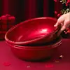 Colección Completa de Suministros para Bodas: Cuenca Roja para la Dote de la Novia, Lavabo de Boda, Juego Rojo de Par de Lavabos