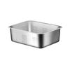 Bacia Quadrada de Aço Inoxidável 304 de Grau Alimentício com Tampa Prato Quadrado Retangular Bacia de Serviço para Buffet Bandeja Funda Bacia para Fast Food