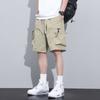 Shorts de Seda de Hielo para Hombre 2024 Verano Nuevo Verde Militar Ropa de Trabajo Americana Marca de Moda Deportes Casual Pantalones de Cinco Puntos para Hombre