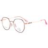 Armazón de gafas retro de metal al por mayor de montura completa, armazón grande poligonal con memoria de Titanio para hombres y mujeres, armazón para gafas de miopía 8001