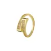 Anillo Abierto Geométrico Rotatorio de Superficie con Circonita Microincrustada en Oro de 18 Quilates Recubierto de Cobre para Suministro Transfronterizo del Distrito Lu Nuevo Producto para Mujer