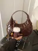 Bolsa de Mão Acolchoada Transfronteiriça para Mulheres, Novo Design de Nicho Outono/Inverno 2025, Bolsa de Ombro Único Transversal, Bolsa de Axila Formato Bolinho