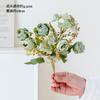 Ramo de flores artificiales de peonía y hortensia vintage de 5 ramas con borde a la parrilla, mango pequeño, flor artificial, flor artificial, flor de seda, venta al por mayor, flor decorativa para sala de estar, arreglo floral