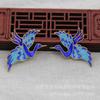 43*30 arena antigua oro gota aceite gota pegamento punto cloisonné esmeralda Yanjin ocho oro puro quemado azul accesorios DIY B2046