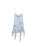 Roupa Europeia e Americana Transfronteiriça 2025 Primavera e Verão Nova Moda Casual Vestido Curto de Tule Estampado 5039122