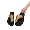 Chanclas Planas Decoradas con Metal para Mujer, Nuevo Estilo de Moda de Verano, Suela Suave, Cómodas, Adecuadas para Usar con Faldas, Sandalias de Tira