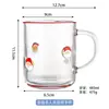 Copo de Vidro Pintado à Mão Popular Transfronteiriço para Halloween com Apliques, Copo de Café da Manhã Doméstico, Copo Alto de Suco de Natal, Copo de Água