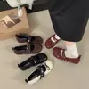 Sapatos de Salto Redondos Retro Doces e Frescos com Laço para Mulheres, Outono 2026 Novos Sapatos Mary Jane de Bailarina Fada