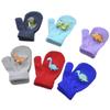 Guantes gruesos de punto cálidos de invierno para niños de 1 a 3 años con forro polar, diseño de dinosaurio de dibujos animados lindo, guantes de bolsa