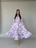 Vestido de Mujer con Estampado Bohemio de Moda de Manga Larga y Cuello en V, Nuevo Estilo 2026, Conjunto Estilo Vacaciones para Mujer
