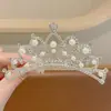 Diadema Corona de Princesa de Primavera 2025 Accesorios para el Cabello de Pedrería Nupcial Infantil Accesorios de Boda Peine para el Cabello Lindo y Versátil
