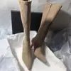 Botas Longas de Salto Alto Simples Estilo Coreano Femininas 2026 Outono/Inverno Novas Botas Elásticas Afuniladas Acima do Joelho Salto Fino Fosco Botas de Salto Alto