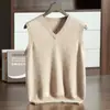 Chaleco de Cachemira para Hombre con Cuello en V Otoño Invierno Chal Grande Sin Mangas Chaleco Casual Holgado Chaleco de Punto de Cachemira