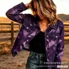 Nueva Chaqueta Corta de Mezclilla de Algodón Transfronteriza Otoño e Invierno Estampado Digital 3D Moda Personalidad Top Delgado Mujer