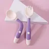Cuchara para comer bebé niños entrenamiento para comer autoalimentación tenedor cuchara flexible comida complementaria tenedor cuchara bebé vajilla