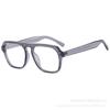 Óculos Quadrados de Viga Única com Armação Preta Retro para Rostos Arredondados, Visual Natural, Emagrecimento, Bloqueio de Luz Azul, Adequado para Estudantes com Alta Prescrição, Moderno