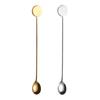 Cuchara mezcladora redonda de acero inoxidable 304, mango largo, cuchara para hielo, cuchara de bar creativa, estilo estrella, cuchara dorada, logotipo láser