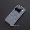 Funda magnética para teléfono con patrón de fibra de carbono, media cubierta, adecuada para Xiaomi 17Promax, Xm15Pro, funda protectora translúcida ultrafina