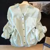 Camisa de Lino para Mujer de Lujo Ligero Manga Larga Ropa con Protección Solar Verano 2026 Holgada Relajada Camisa de Aire Acondicionado Chaqueta Fina A11934