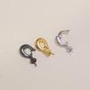 Accesorios diy plata de ley S925 chapado en negro genial colgante de collar soporte vacío colgante de plata extraíble collar de frijol collar