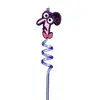 Pajita Espiral Colorida de Intensamente, Parche Decorativo de PVC de Dibujos Animados, Pajita Reutilizable para Fiesta