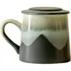 Taza de Cerámica con Tapa de las Dinastías Tang y Song, Alto Valor Estético, Diseño de Montaña Degradada, Regalo de Cumpleaños, Taza de Agua para el Hogar, Taza de Café, Taza de Leche
