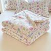 Novo Tipo A Pequeno Fresco Aeróbico Camada Dupla Fio Enrugado Algodão Lavado Verão Edredom Fresco Estampado Doméstico Lavável à Máquina Edredom para Ar Condicionado