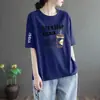 Comercio exterior transfronterizo sobrestock marca camiseta de manga corta de verano para mujer holgada talla grande ropa de mujer camiseta de manga media versátil adelgazante top moderno