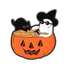 Aliexpress Broche Creativo Lindo de Gato Pato Transfronterizo Personalizado Dibujos Animados Calabaza de Halloween Accesorios Insignia Combinación
